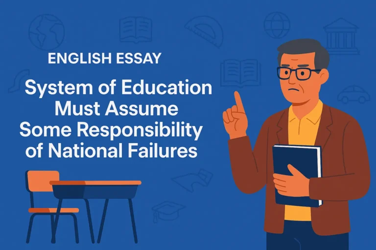 System of Education Must Assume Some Responsibility of National Failures