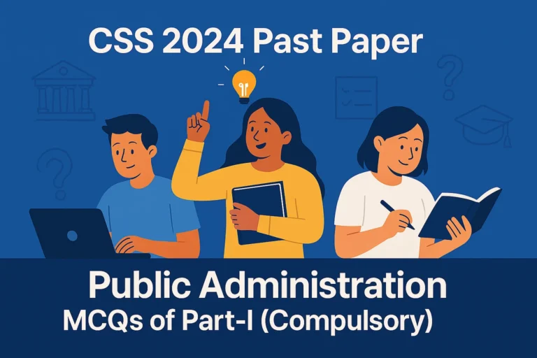 CSS 2024 Solved Past Paper – Public Administration MCQs of Part-I (Compulsory)