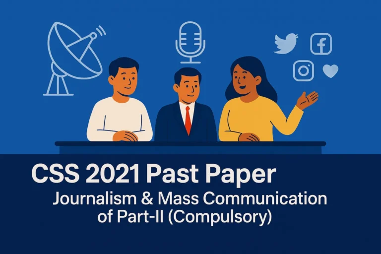 CSS 2021 Solved Past Paper – Journalism & Mass Communication Part-II (Compulsory)