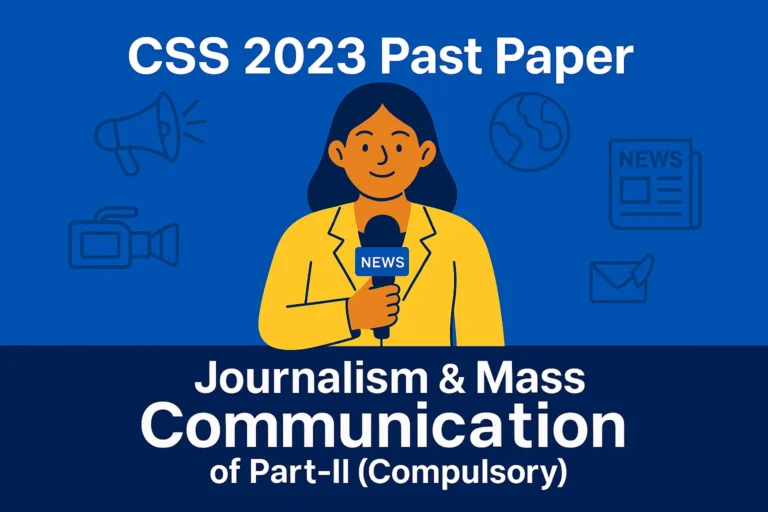 CSS 2023 Solved Past Paper – Journalism & Mass Communication Part-II (Compulsory)