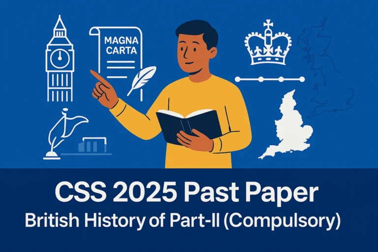 CSS Past Paper 2025 British History Descriptive (Part 2)