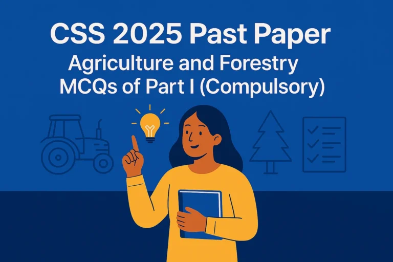 CSS Past Paper 2025 Agriculture and Forestry MCQs (Part 1)