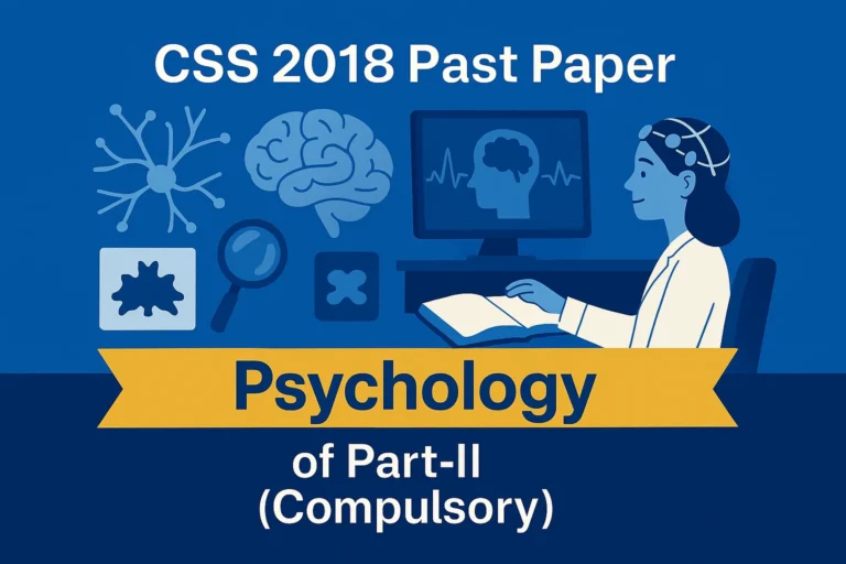 CSS Past Paper 2018 Psychology Descriptive (Part 2)
