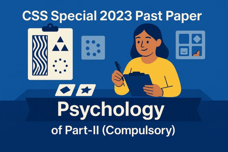 CSS Special Exam Past Paper 2023 Psychology Descriptive (Part 2)
