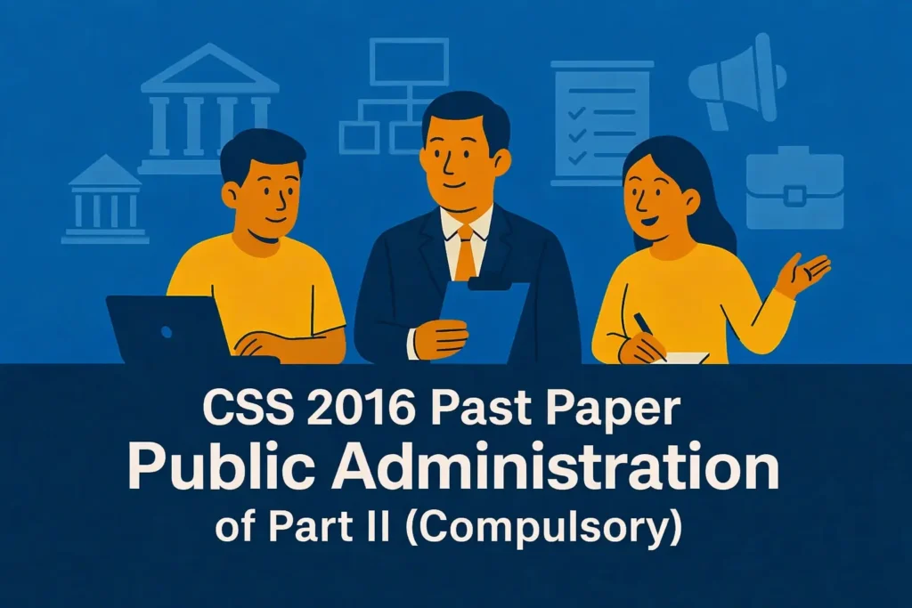 CSS Past Paper 2016 Public Administration Descriptive (Part 2)