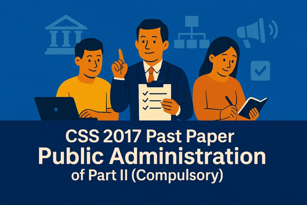 CSS Past Paper 2017 Public Administration Descriptive (Part 2)