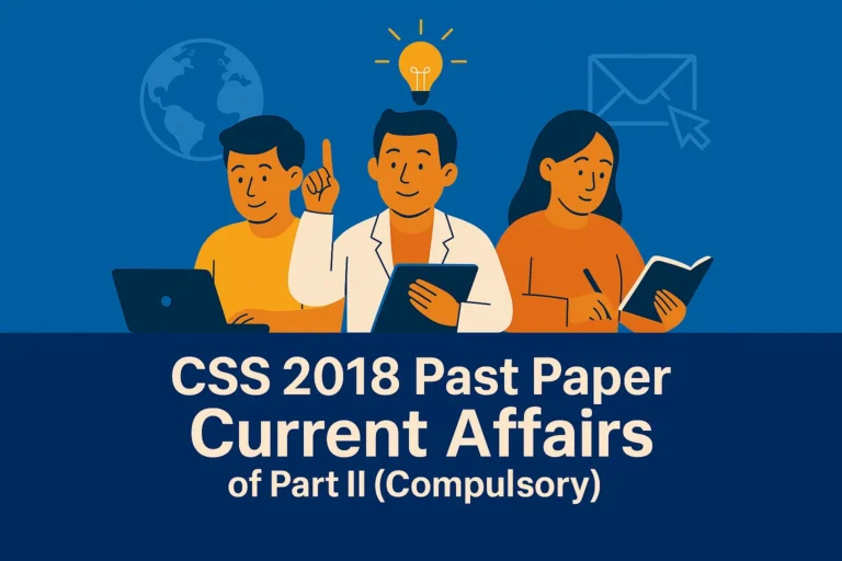 CSS Past Paper 2018 Current Affairs Descriptive (Part 2)