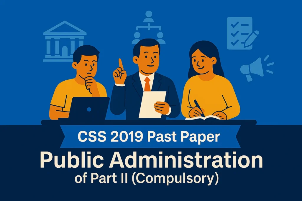 CSS Past Paper 2019 Public Administration Descriptive (Part 2)