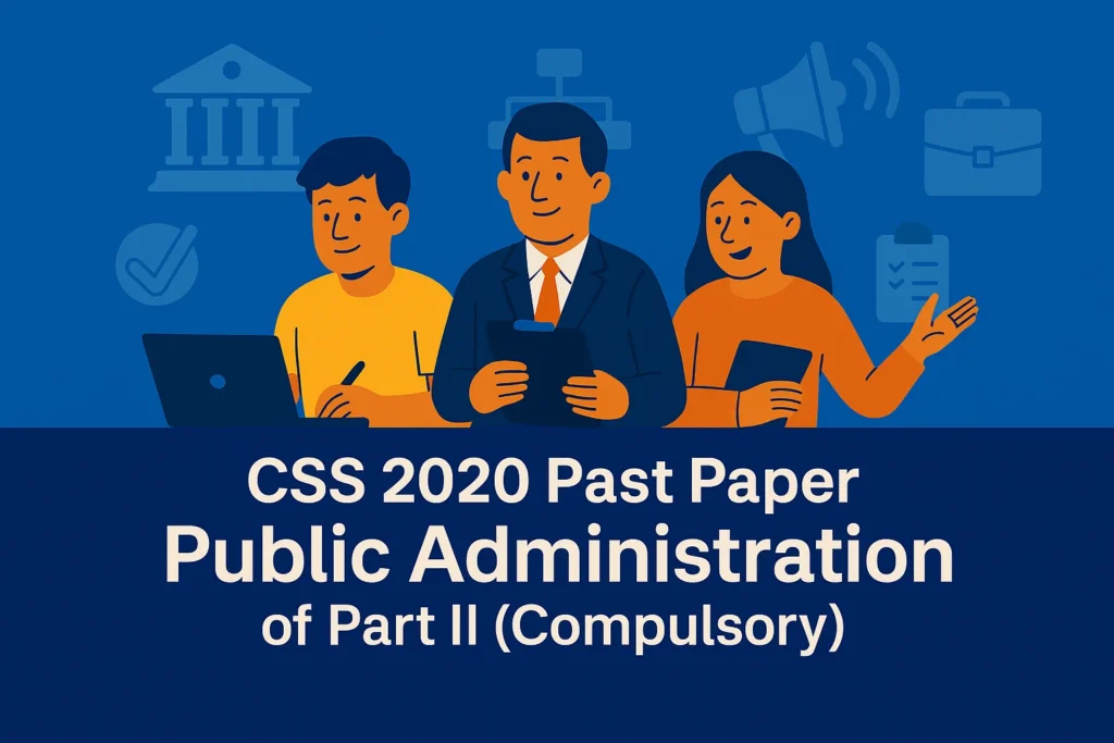 CSS Past Paper 2020 Public Administration Descriptive (Part 2)