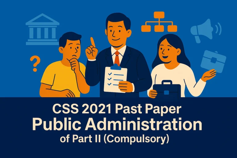 CSS Past Paper 2021 Public Administration Descriptive (Part 2)