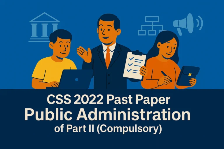 CSS Past Paper 2022 Public Administration Descriptive (Part 2)