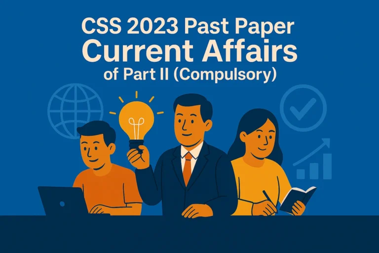 CSS Past Paper 2023 Current Affairs Descriptive (Part 2)
