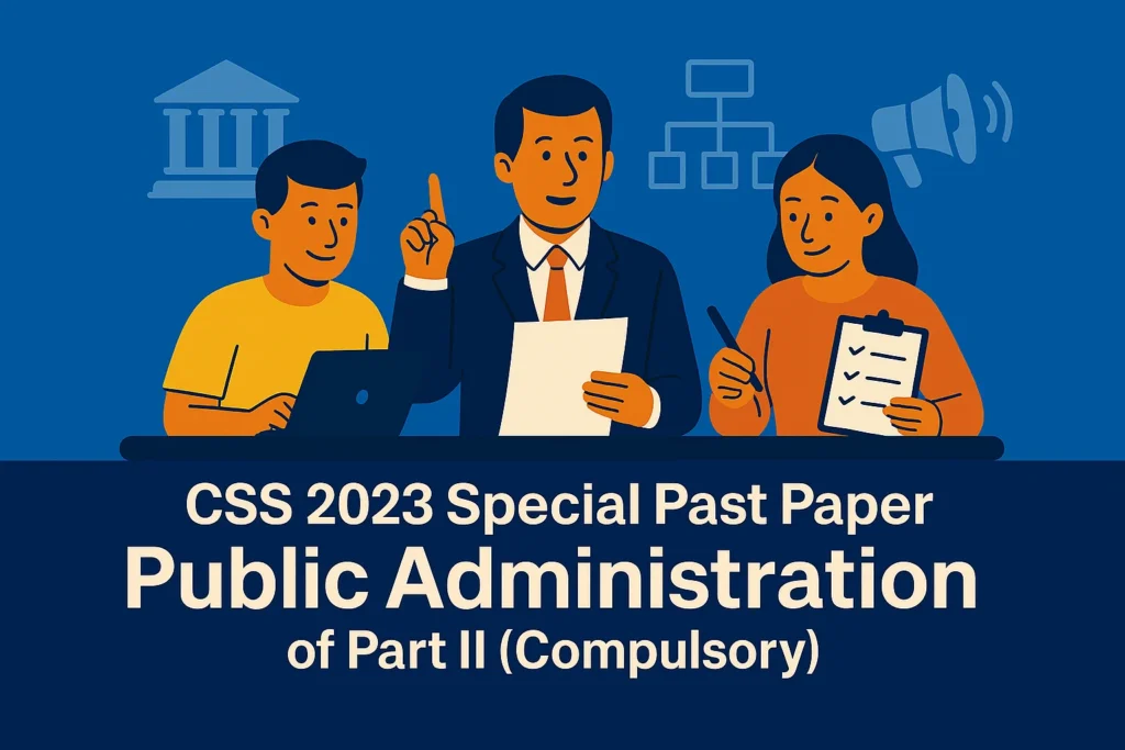 CSS Special Exam Past Paper 2023 Public Administration Descriptive (Part 2)