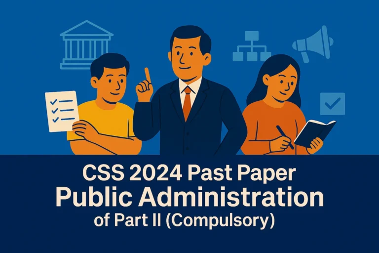 CSS Past Paper 2024 Public Administration Descriptive (Part 2)