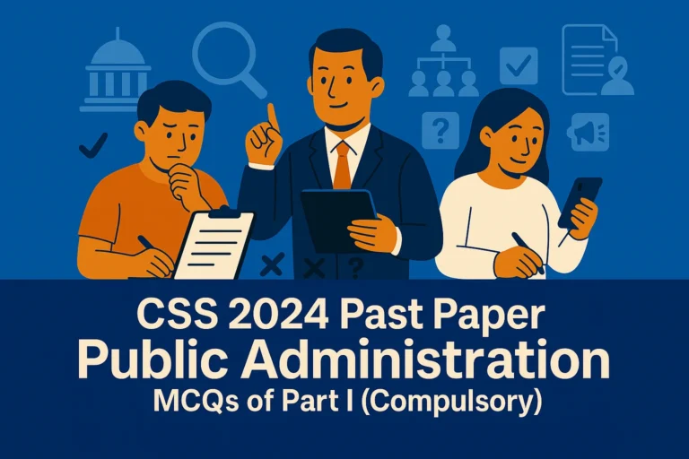 CSS Past Paper 2024 Public Administration MCQs (Part 1)