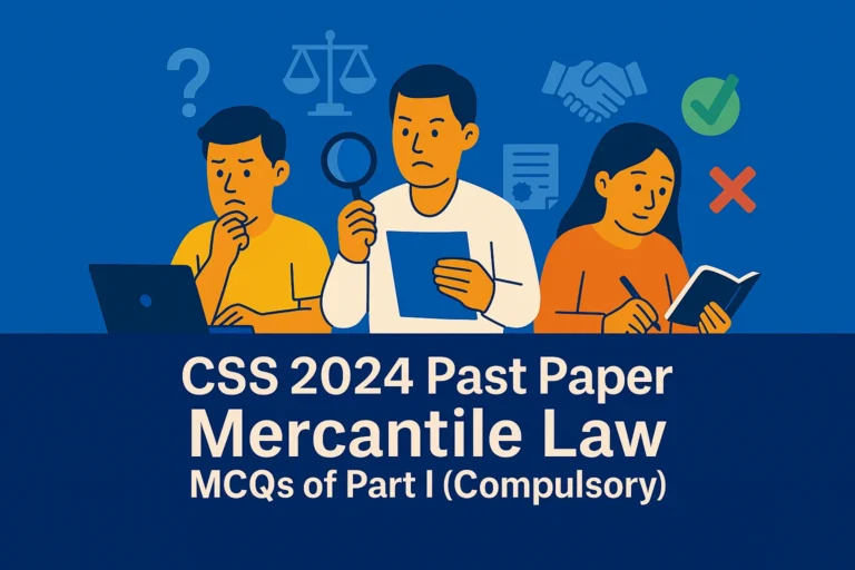 CSS Past Paper 2024 Mercantile Law MCQs (Part 1)