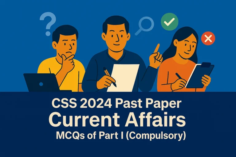CSS Past Paper 2024 Current Affairs MCQs (Part 1)