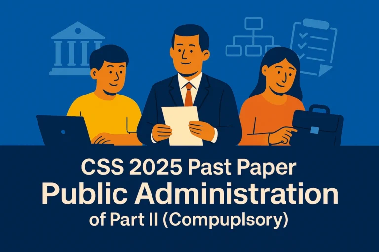 CSS Past Paper 2025 Public Administration Descriptive (Part 2)