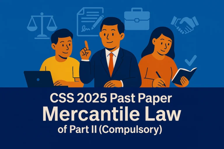 CSS Past Paper 2025 Mercantile Law Descriptive (Part 2)