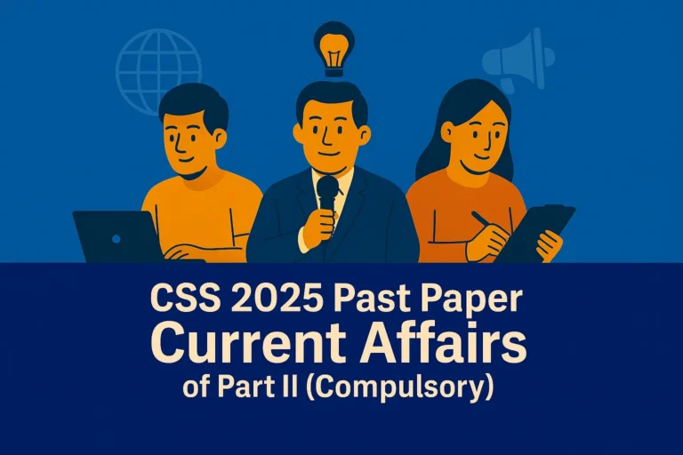CSS Past Paper 2025 Current Affairs Descriptive (Part 2)
