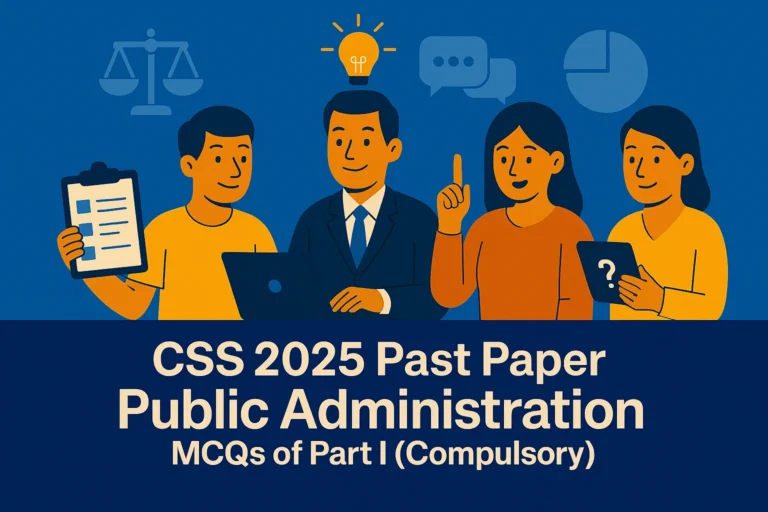 CSS Past Paper 2025 Public Administration MCQs (Part 1)
