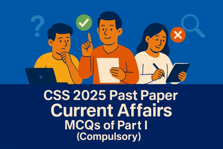 CSS Past Paper 2025 Current Affairs MCQs (Part 1)