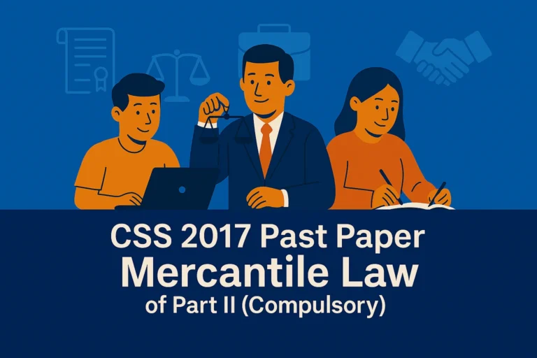 CSS Past Paper 2017 Mercantile Law Descriptive (Part 2)