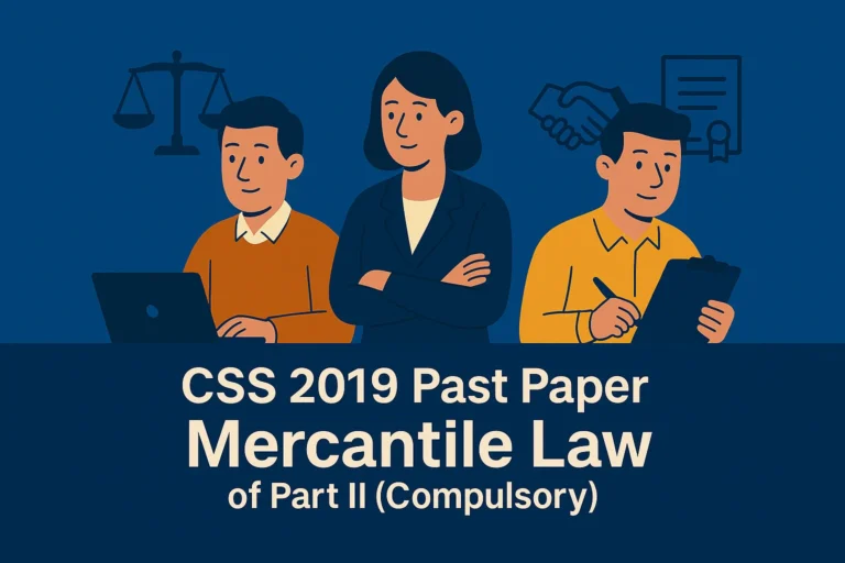 CSS Past Paper 2019 Mercantile Law Descriptive (Part 2)