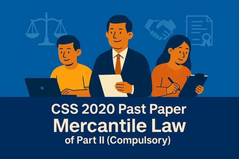 CSS Past Paper 2020 Mercantile Law Descriptive (Part 2)